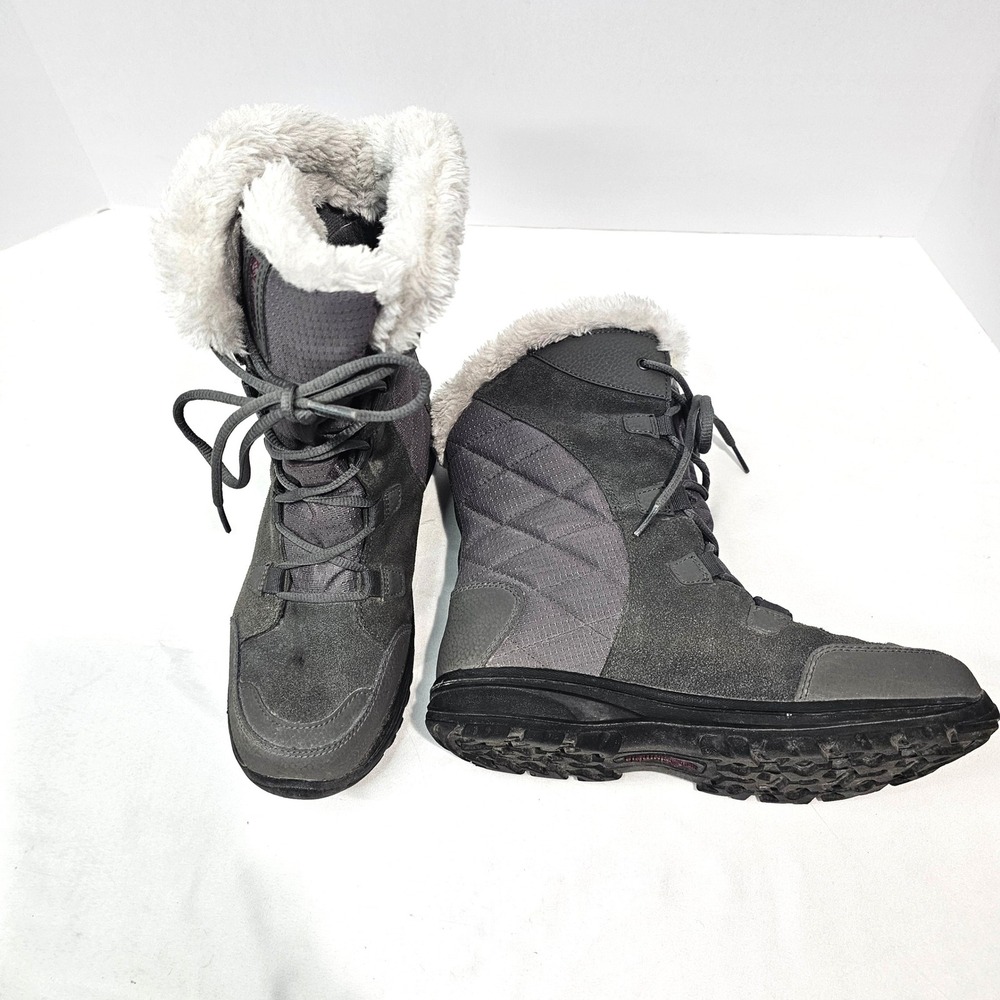 Columbia Womens Ice Maiden II Waterproof Winter Boots Grey BL1581-051 Size 8.5